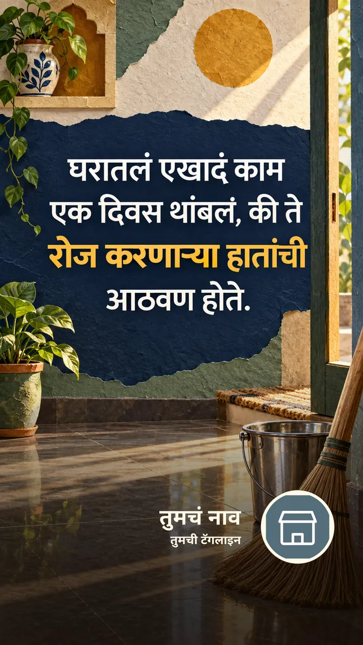 घरातलं एखादं काम - Suvichar Image, निसर्ग