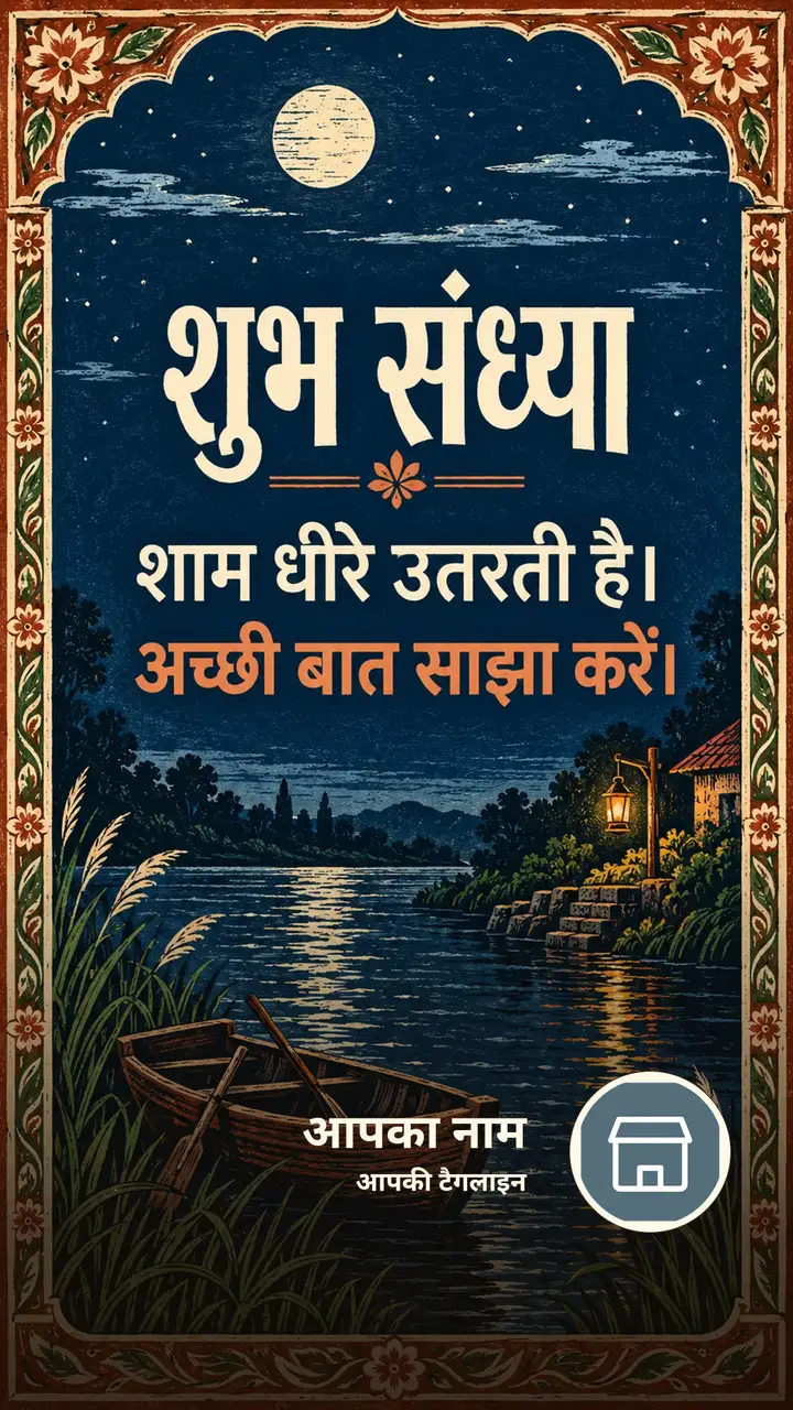 शुभ संध्या - शाम धीरे उतरती है। - अच्छी बात साझा करें। - Sandhya Image
