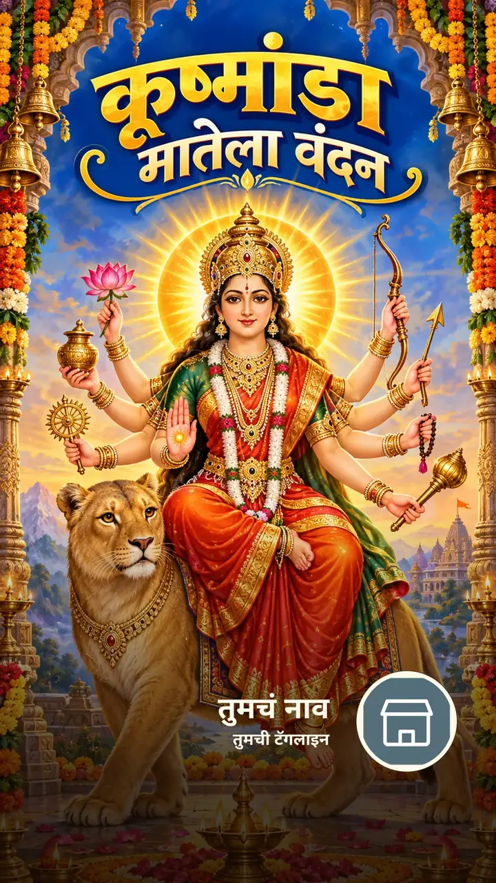 कूष्मांडा मातेला वंदन - Bhakti Image, फुलं, कमळ, दुर्गा