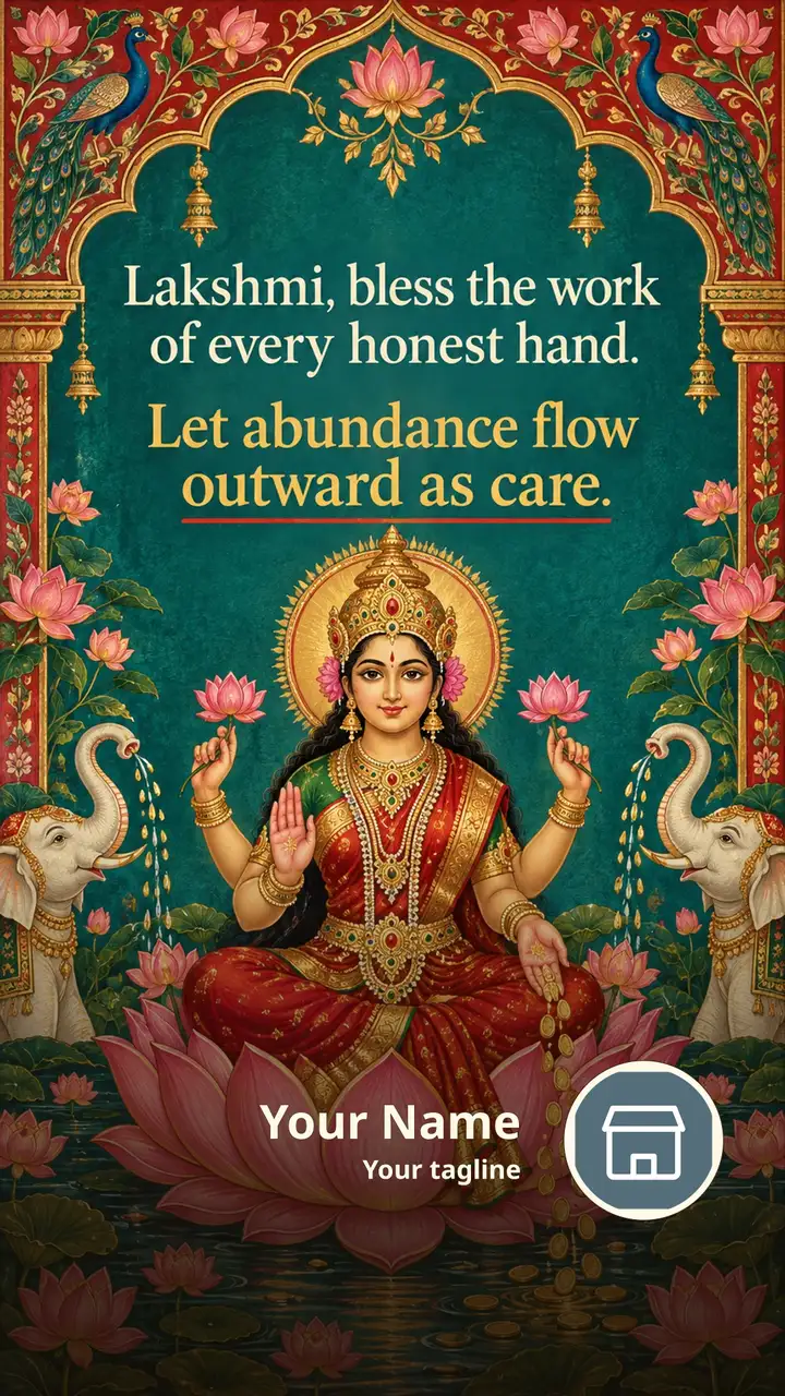 Lakshmi, bless the work of every - Devotional Image, Lakshmi