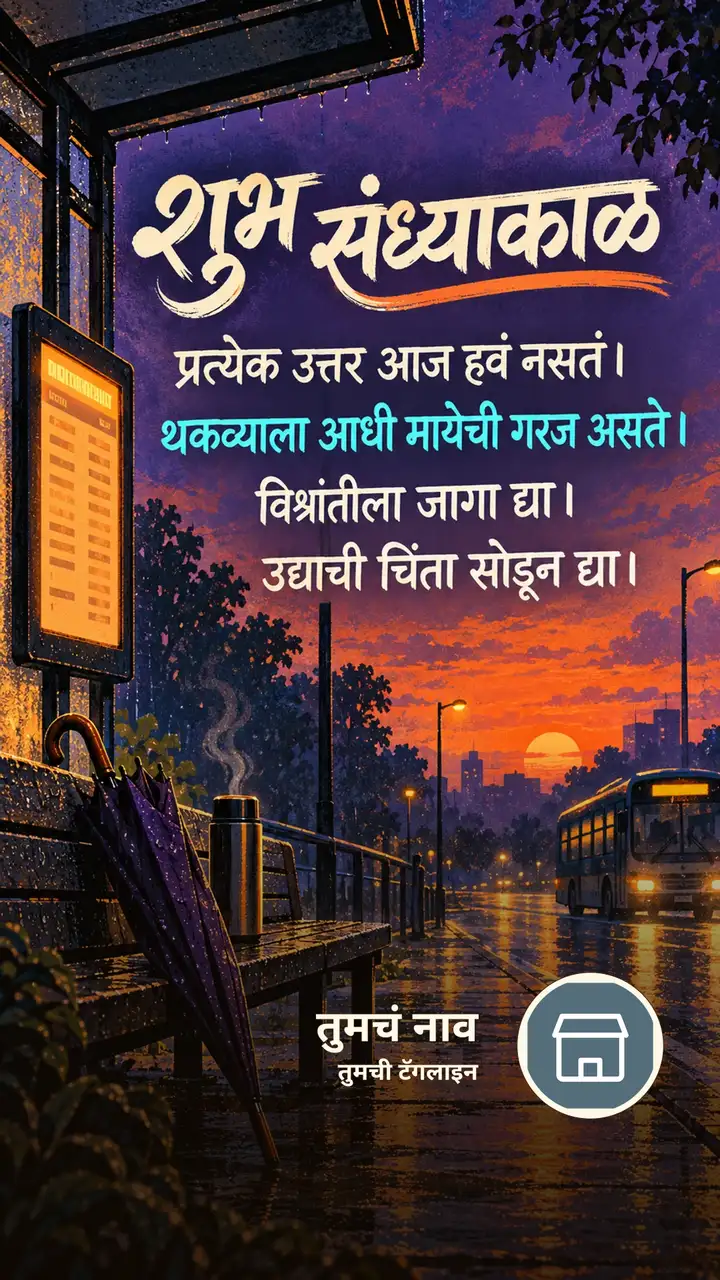 शुभ संध्याकाळ - प्रत्येक उत्तर आज हवं नसतं। - थकव्याला आधी मायेची गरज - Sandhyakal Image