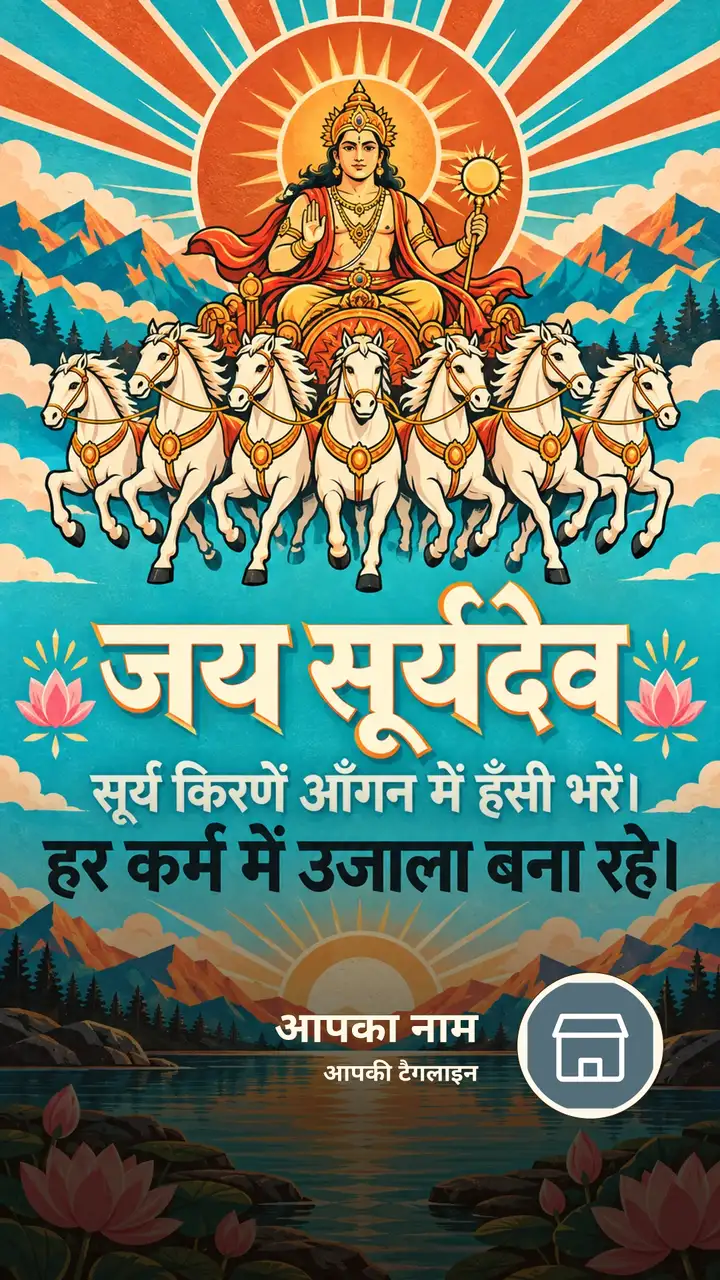 जय सूर्यदेव - सूर्य किरणें आँगन में हँसी भरें। - Bhakti Image, कमल, पहाड़, सूर्य देव