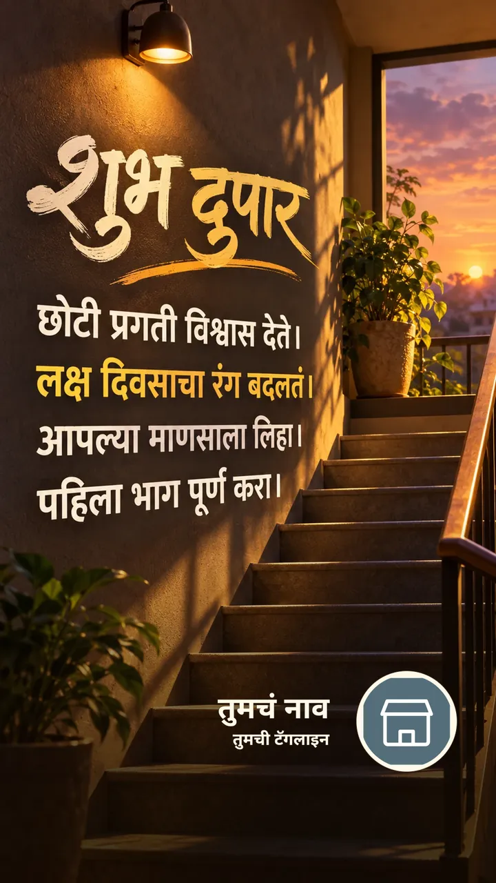 शुभ दुपार - छोटी प्रगती विश्वास देते। - लक्ष दिवसाचा रंग - Shubh Dupar Image