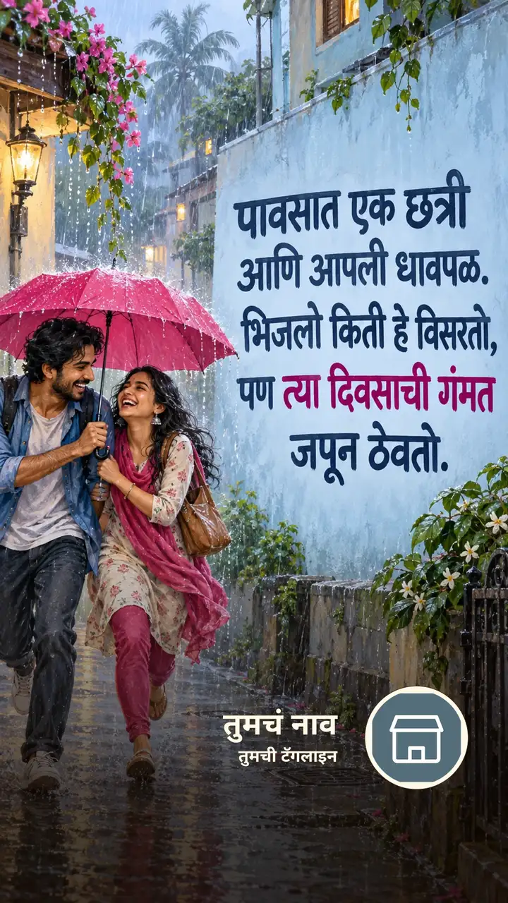 पावसात एक छत्री - नातीगोती Image, पाऊस, मित्र