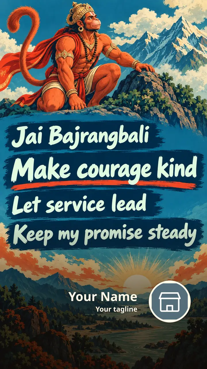 Jai Bajrangbali - Devotional Image, Mountains, Hanuman