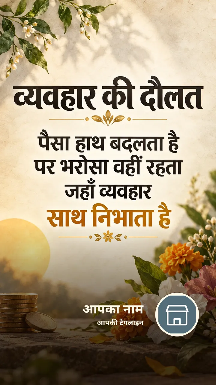 व्यवहार की दौलत - Suvichar Image, फूल, प्रकृति