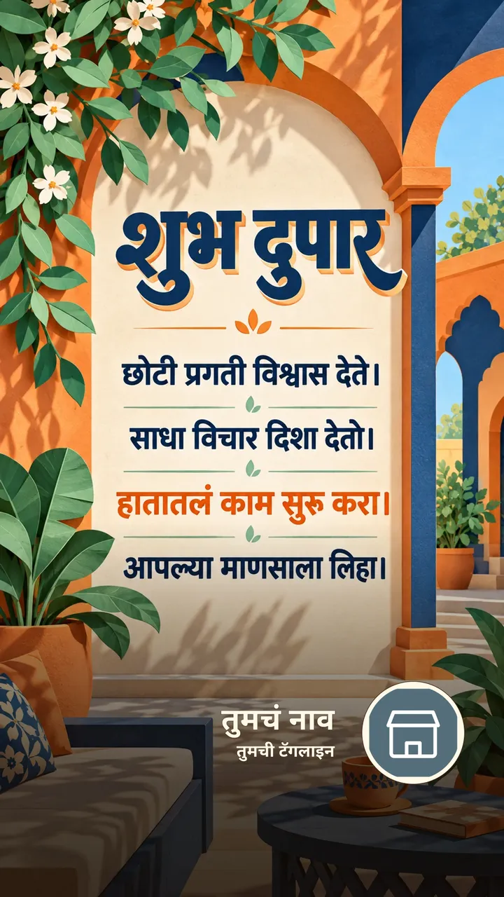 शुभ दुपार - छोटी प्रगती विश्वास देते। - साधा विचार दिशा - Shubh Dupar Image