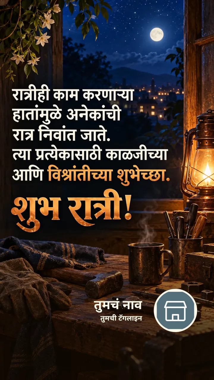 रात्रीही काम करणाऱ्या - Shubh Ratri Image, चांदण्या, मेणबत्ती