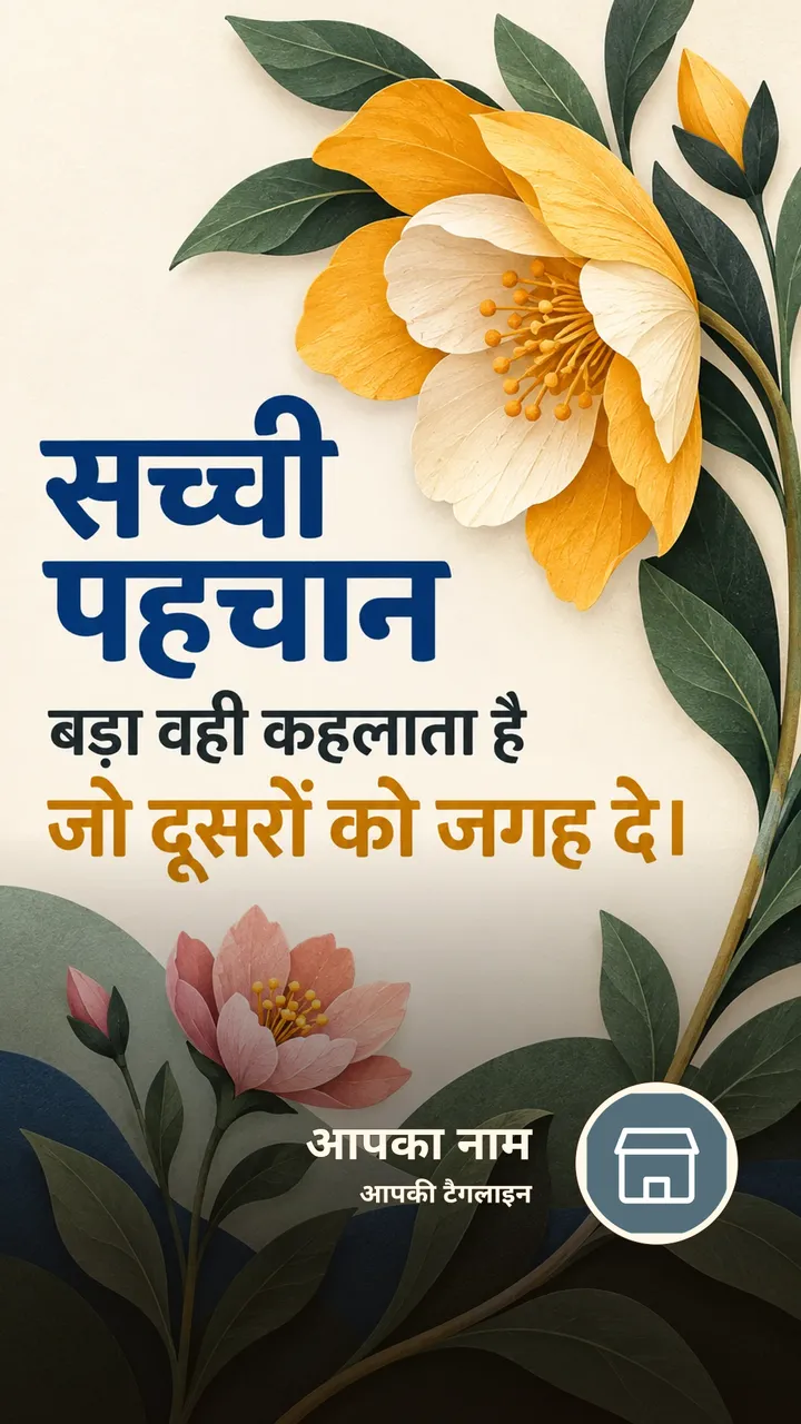 सच्ची पहचान - Suvichar Image, फूल
