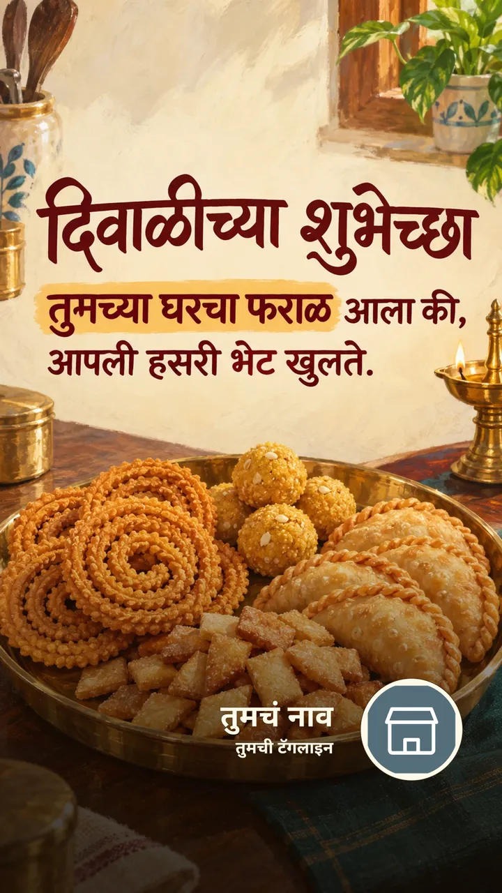 दिवाळीच्या शुभेच्छा - तुमच्या घरचा फराळ आला की, - Festival Image