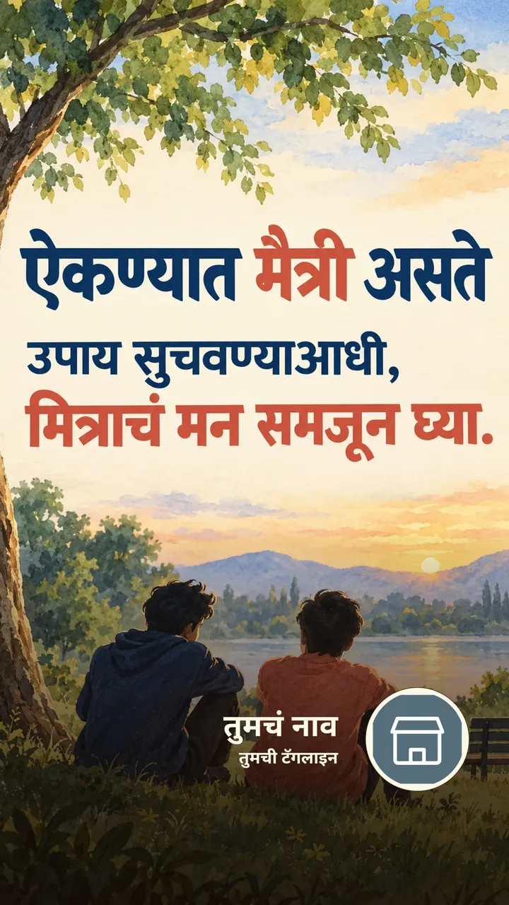 ऐकण्यात मैत्री असते - Suvichar Image, निसर्ग, मित्र