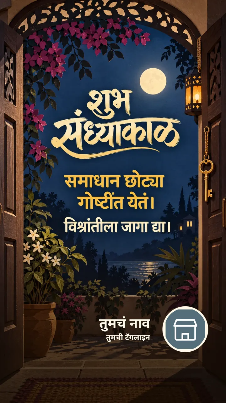 शुभ संध्याकाळ - समाधान छोट्या गोष्टींत येतं। - विश्रांतीला जागा द्या। - Sandhyakal Image