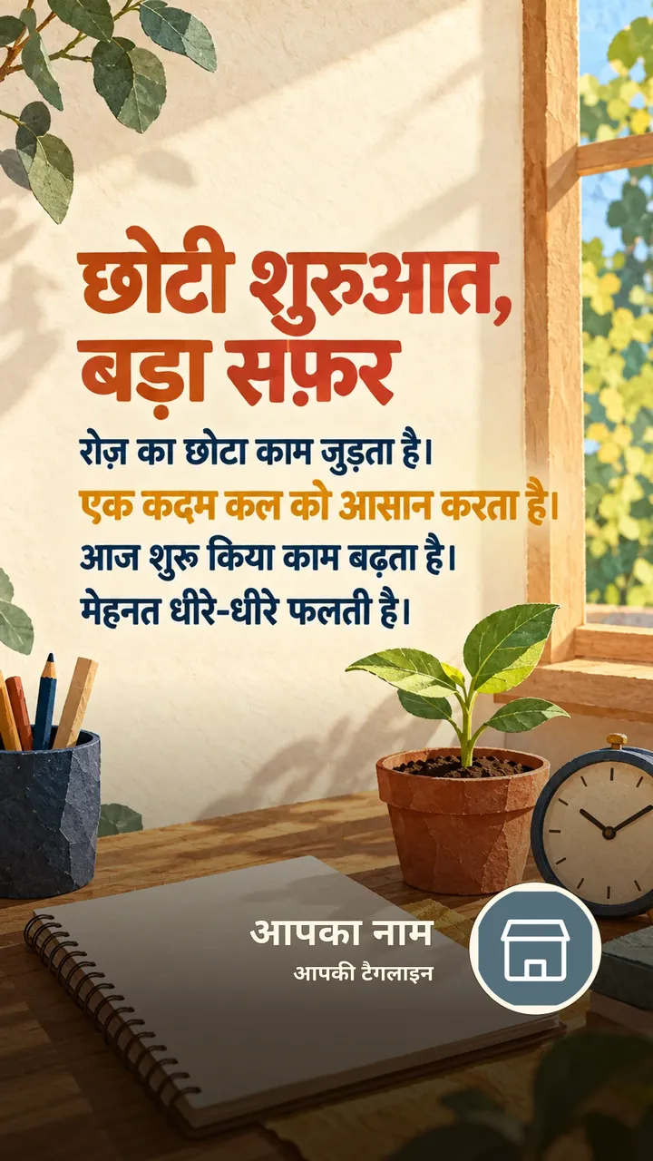 छोटी शुरुआत, बड़ा सफ़र - Motivational Image, प्रकृति
