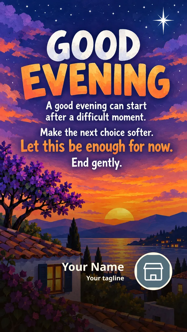 GOOD EVENING - A good evening can start after a difficult moment. - Good Evening Image