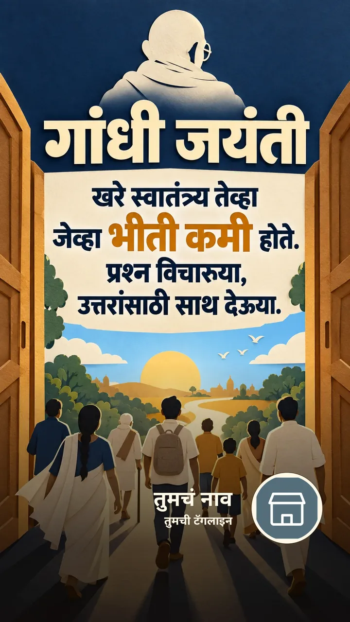 गांधी जयंती - खरे स्वातंत्र्य तेव्हा - Festival Image, मित्र