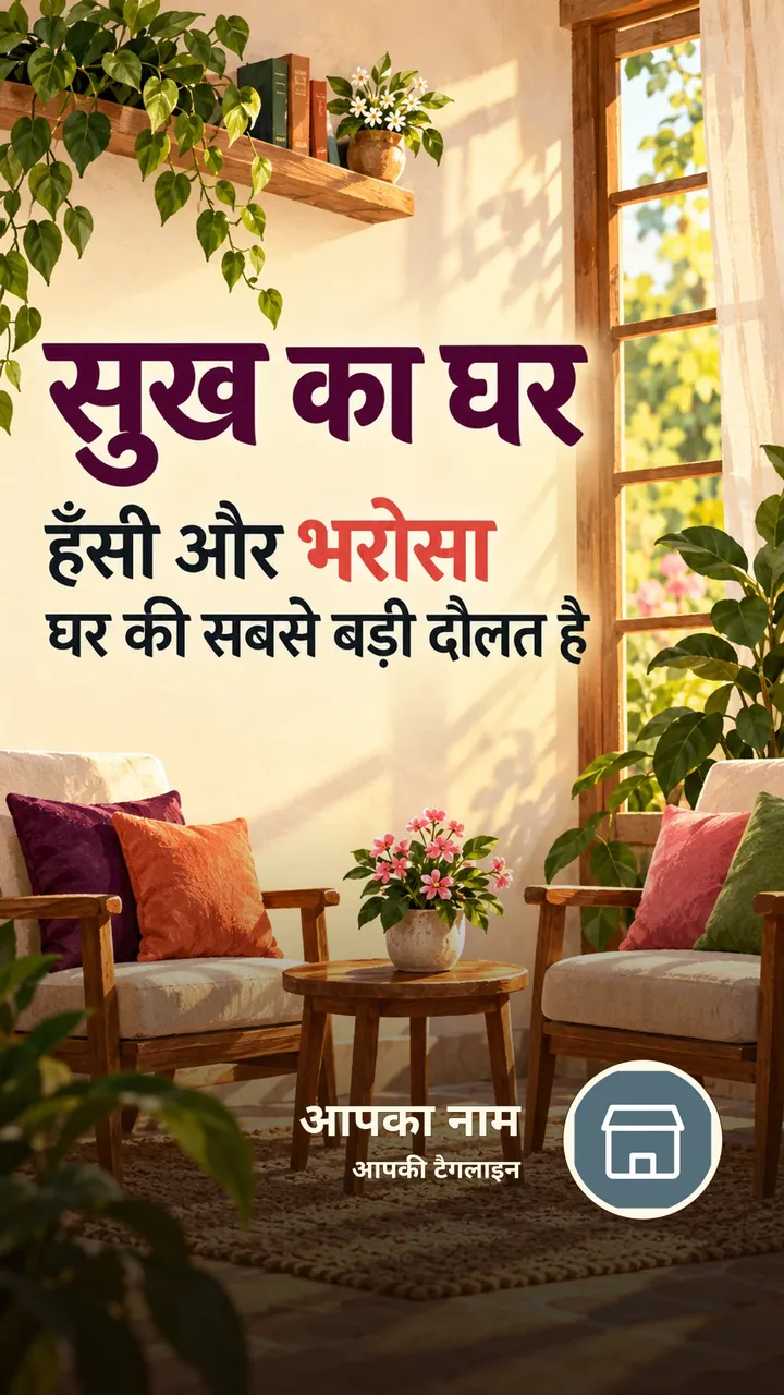 सुख का घर - Suvichar Image, फूल