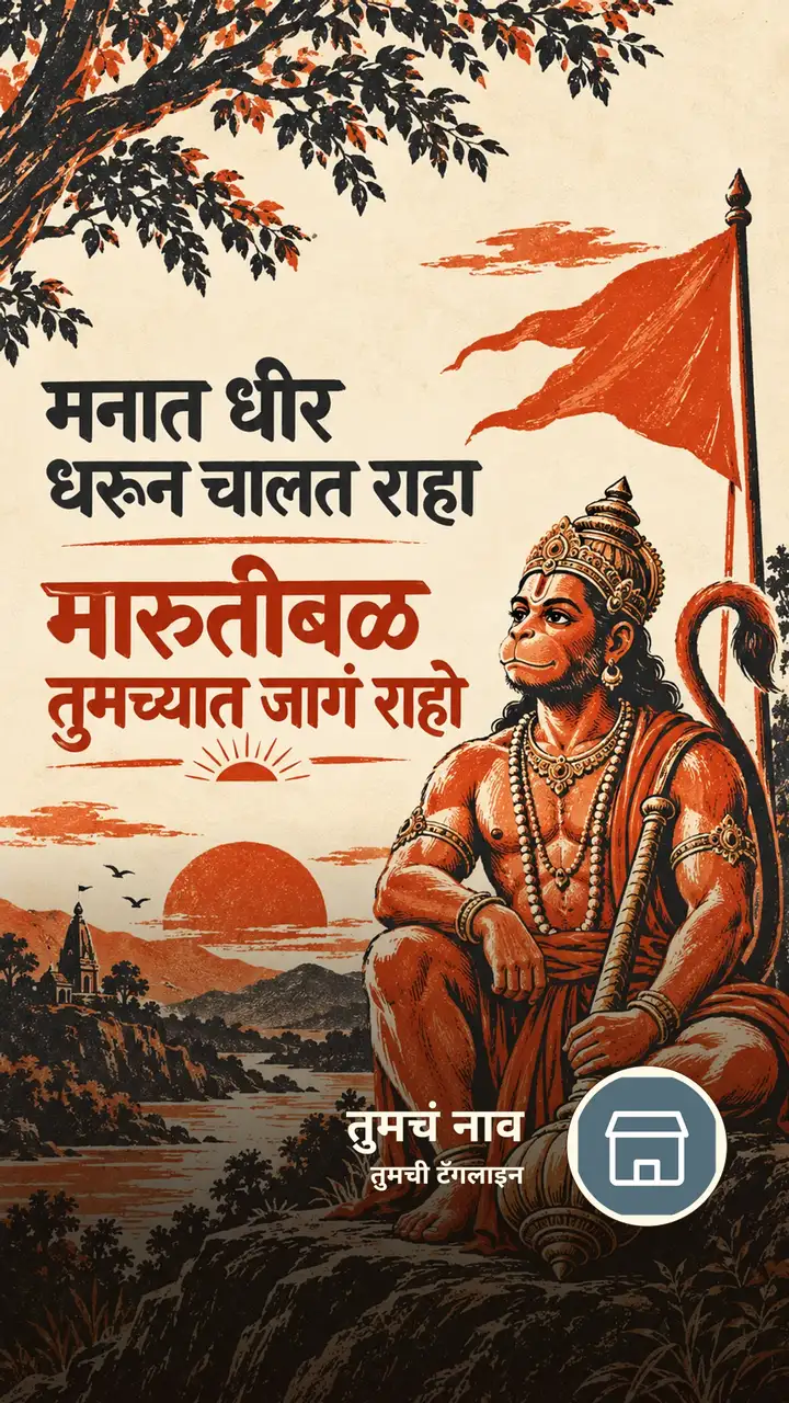मनात धीर धरून चालत राहा - Bhakti Image, हनुमान