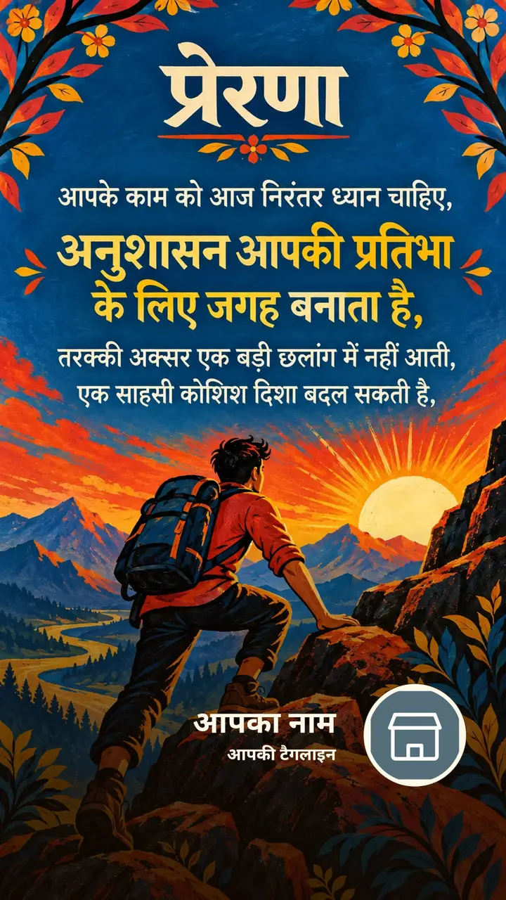 प्रेरणा - आपके काम को आज निरंतर ध्यान चाहिए, - Motivational Image, प्रकृति, पहाड़