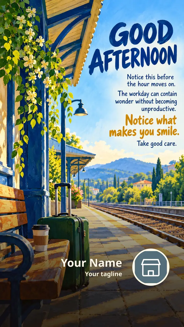 GOOD AFTERNOON - Notice this before the hour moves on. - The workday - Afternoon Image