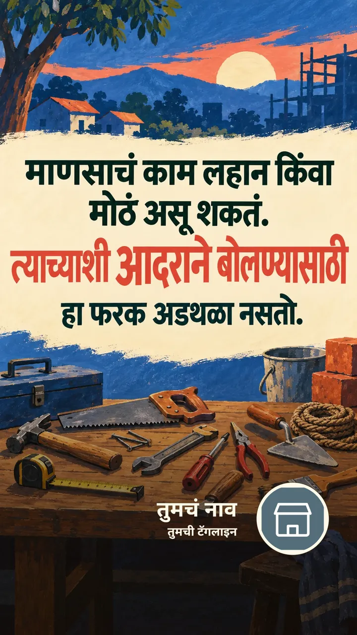 माणसाचं काम लहान किंवा - Suvichar Image, निसर्ग, गाव