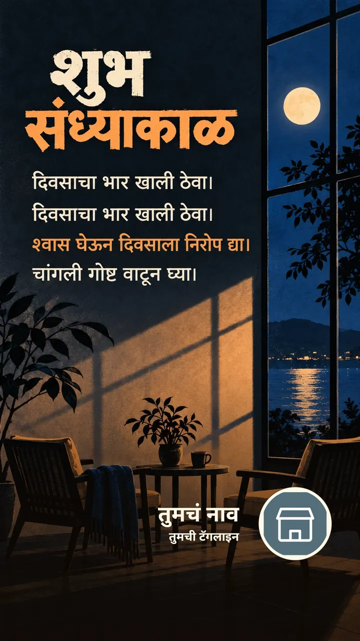 शुभ संध्याकाळ - दिवसाचा भार खाली ठेवा। - दिवसाचा भार खाली ठेवा। - Sandhyakal Image