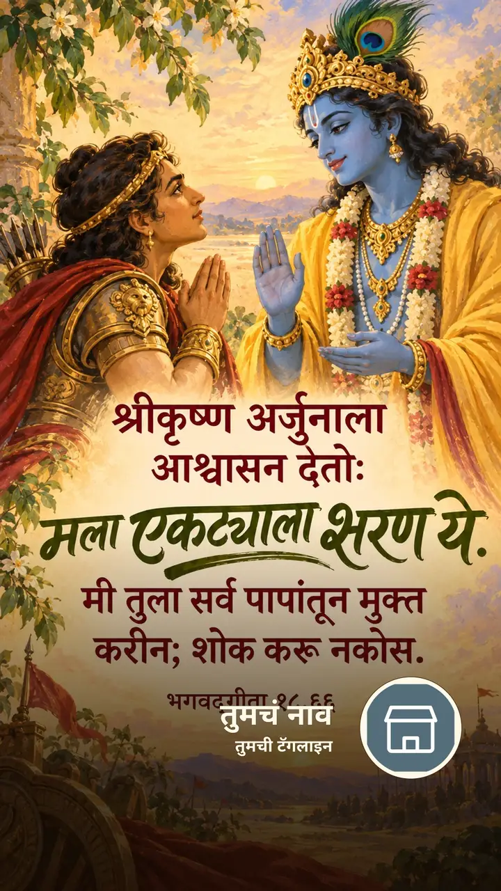 श्रीकृष्ण अर्जुनाला आश्वासन देतो: मला - Bhakti Image, कृष्ण