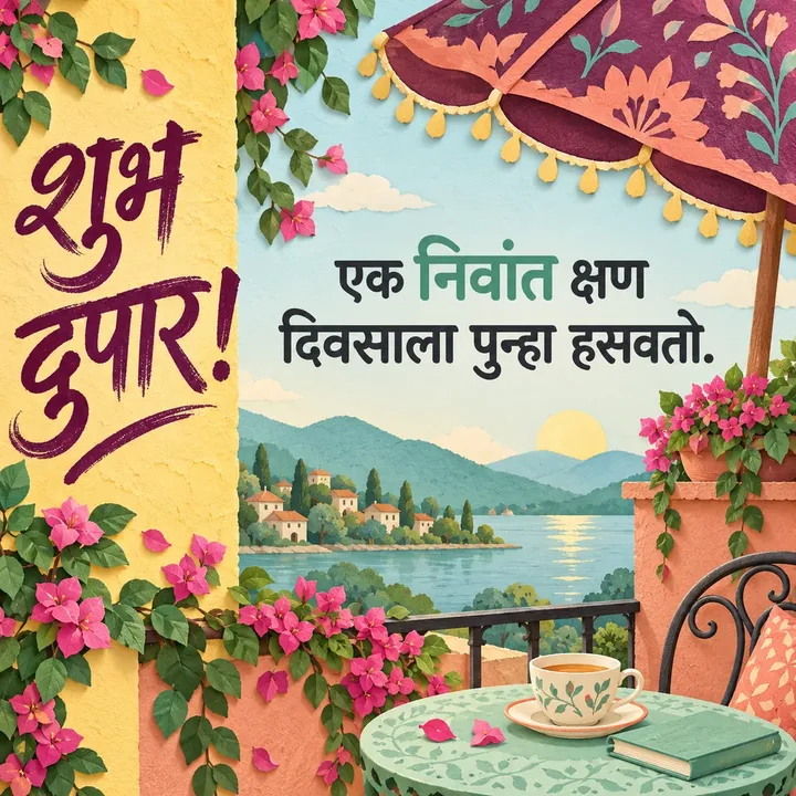 शुभ दुपार! - एक निवांत क्षण - Shubh Dupar Image, फुलं, आकाश