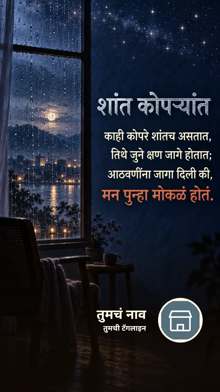 शांत कोपऱ्यांत - Suvichar Image, पाऊस