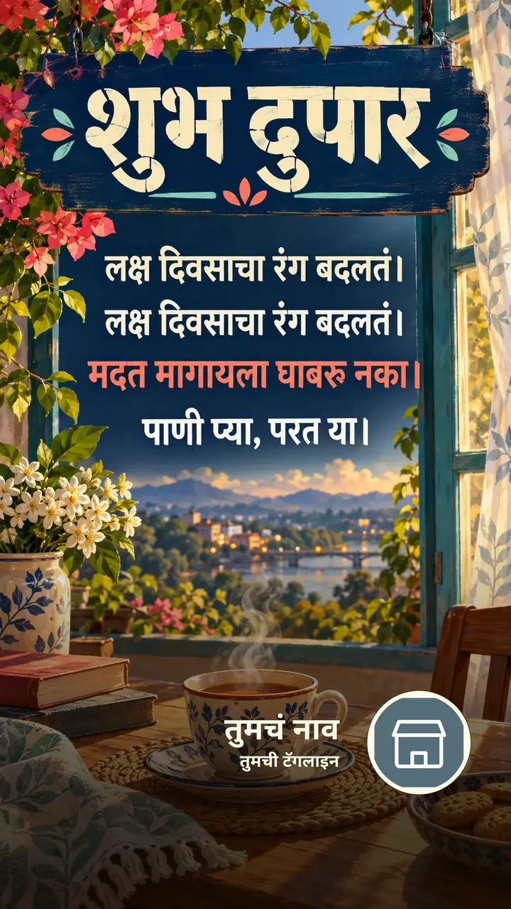 शुभ दुपार - लक्ष दिवसाचा रंग बदलतं। - लक्ष दिवसाचा रंग - Shubh Dupar Image