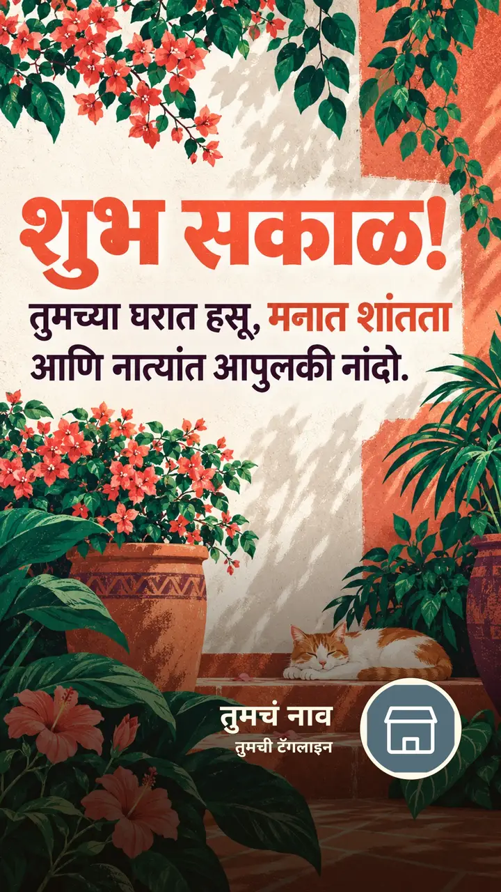 शुभ सकाळ! - तुमच्या घरात हसू, मनात शांतता - Shubh Sakal Image, फुलं, चहा