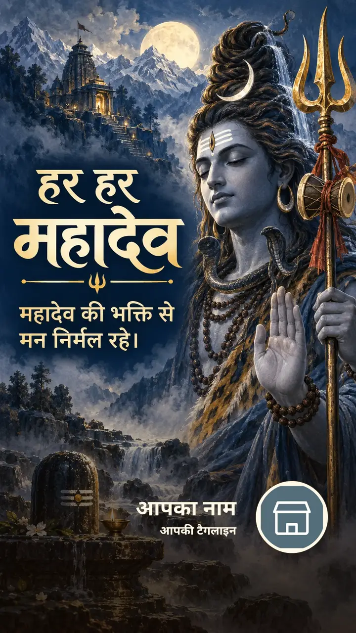 हर हर महादेव - महादेव की भक्ति से मन निर्मल रहे। - Bhakti Image, शिव