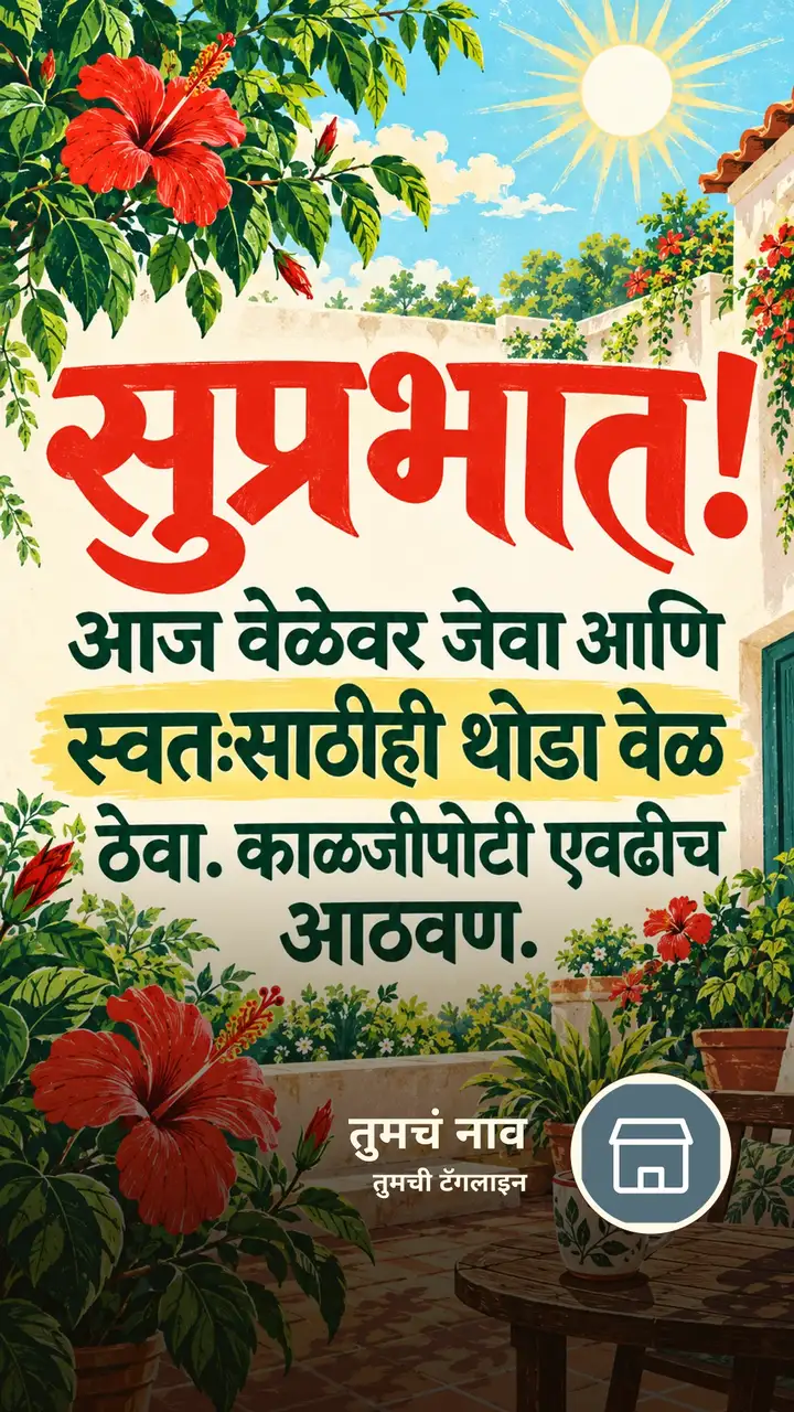 सुप्रभात! - आज वेळेवर जेवा आणि - Shubh Sakal Image, फुलं, निसर्ग