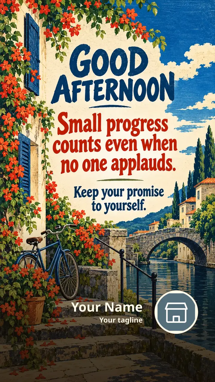 GOOD AFTERNOON - Small progress counts even when no one applauds. - Afternoon Image