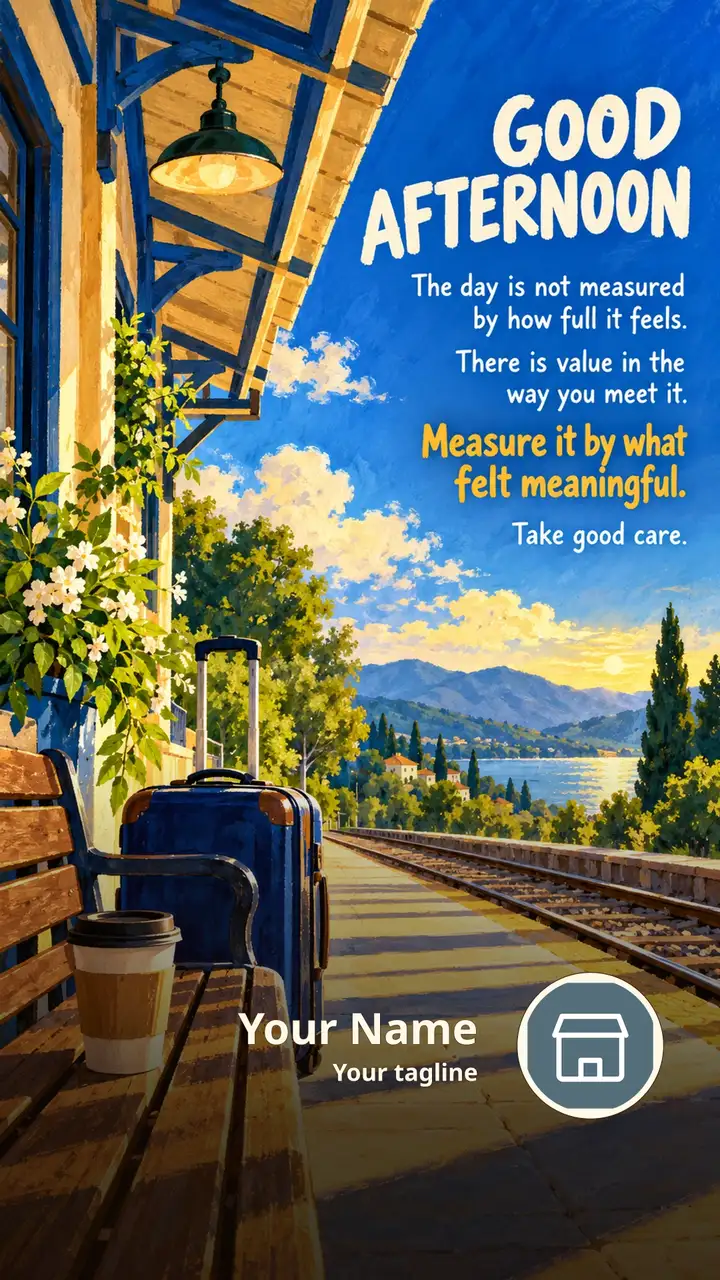 GOOD AFTERNOON - The day is not measured by how full it feels. - Afternoon Image
