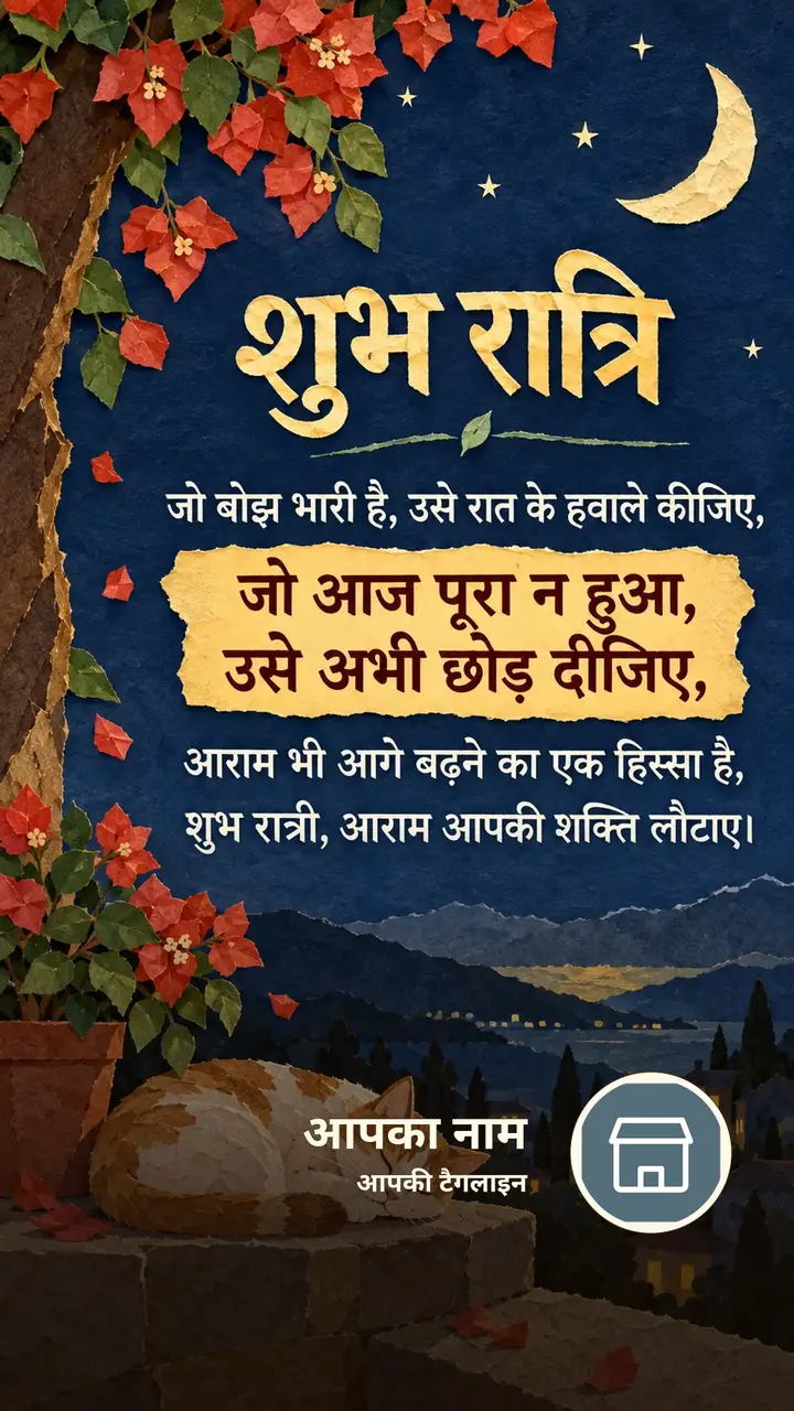 शुभ रात्रि - जो बोझ भारी है, उसे रात के हवाले कीजिए, - जो आज पूरा न - Shubh Ratri Image, चाँद, तारे, मोमबत्ती
