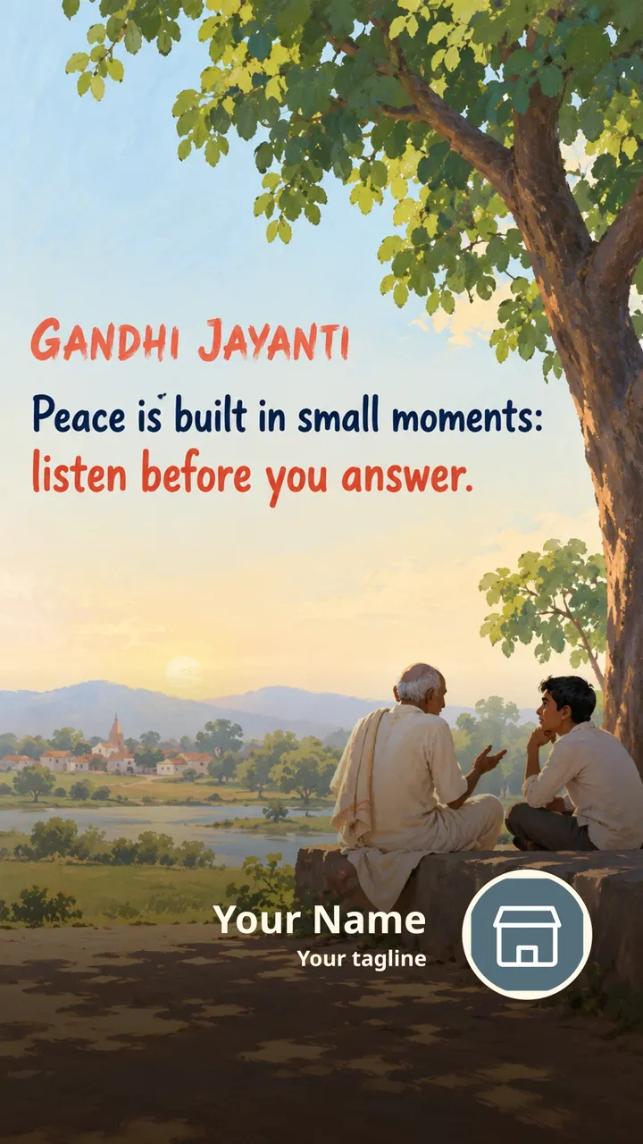 Gandhi Jayanti - Peace is built in small moments: - Festival Image, Nature, Friends