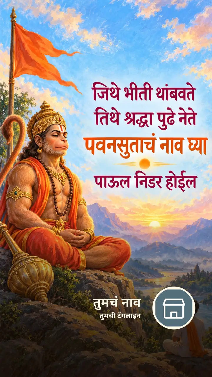 जिथे भीती थांबवते - Bhakti Image, हनुमान