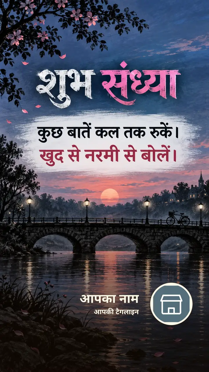 शुभ संध्या - कुछ बातें कल तक रुकें। - खुद से नरमी से - Sandhya Image