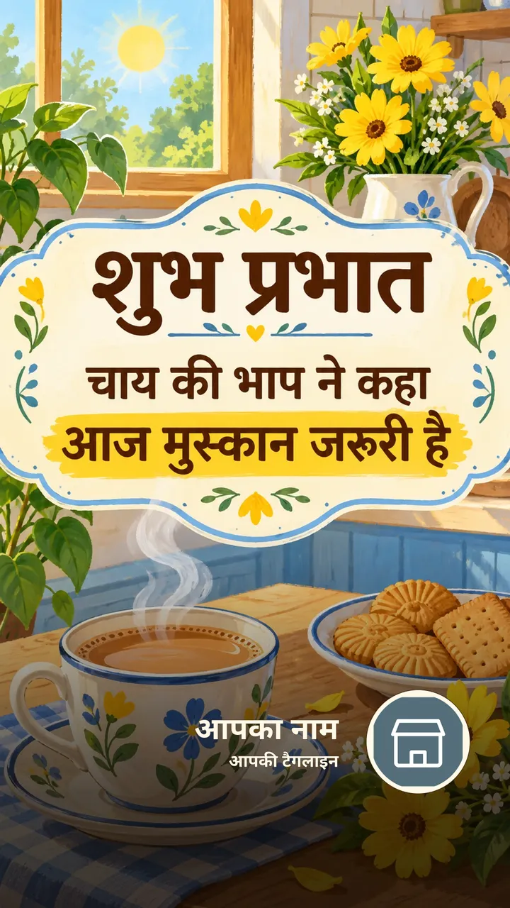 शुभ प्रभात - चाय की भाप ने कहा - Suprabhat Image, फूल, चाय