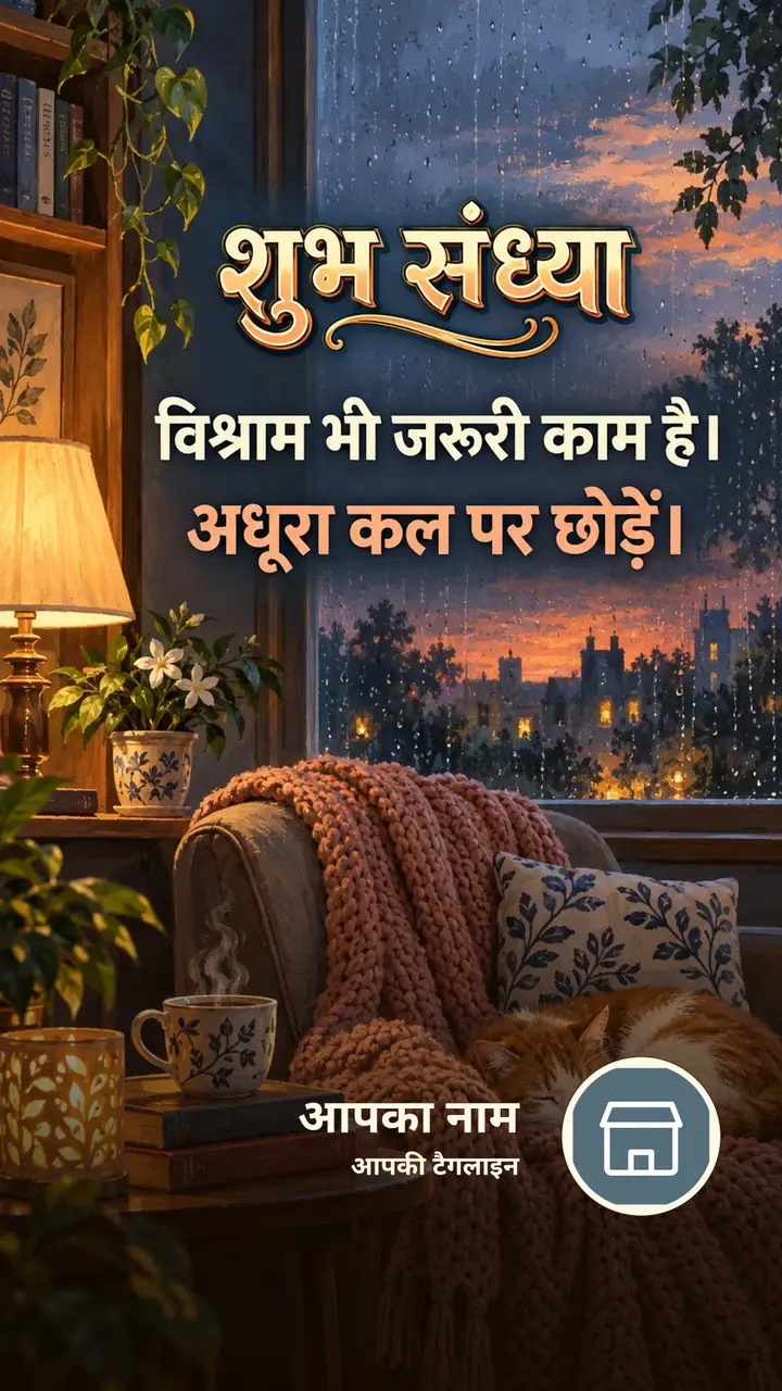 शुभ संध्या - विश्राम भी जरूरी काम है। - अधूरा कल पर - Sandhya Image