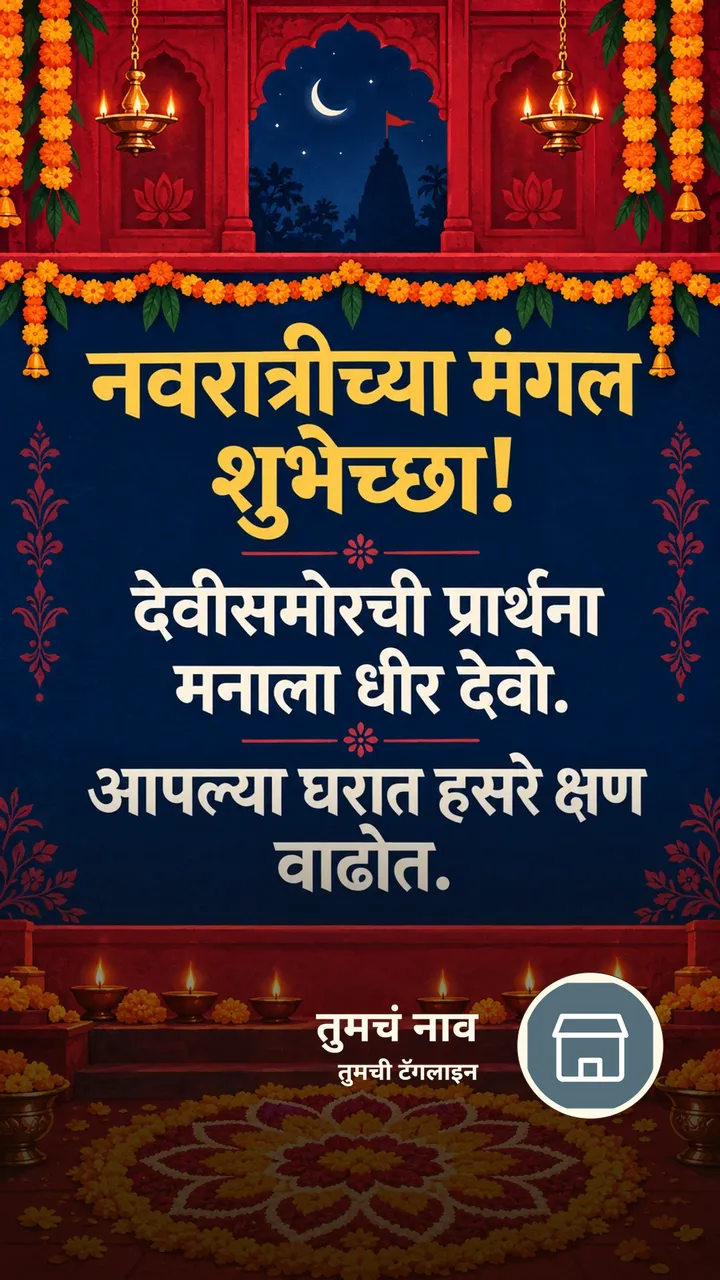 नवरात्रीच्या मंगल शुभेच्छा! - Festival Image, फुलं, दिवा