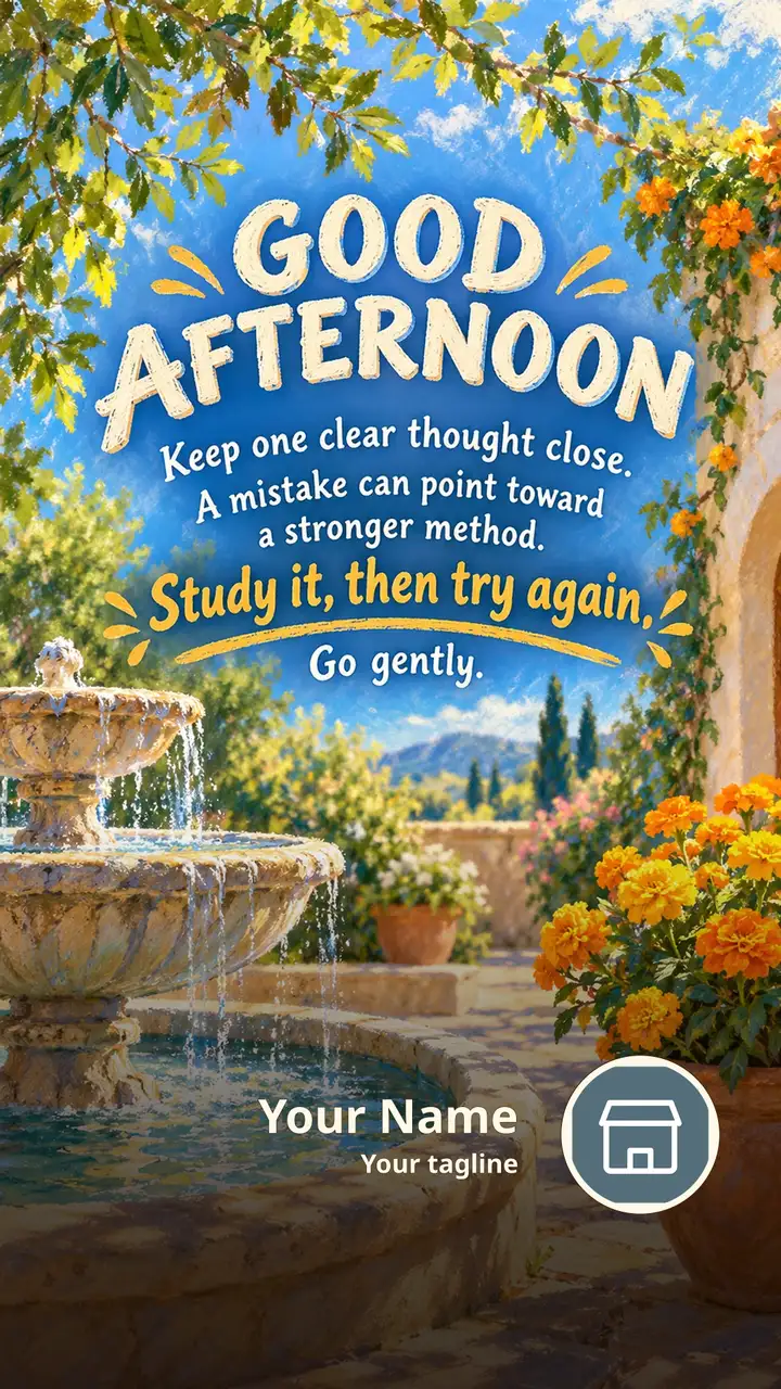 GOOD AFTERNOON - Keep one clear thought close. - A mistake can point - Afternoon Image