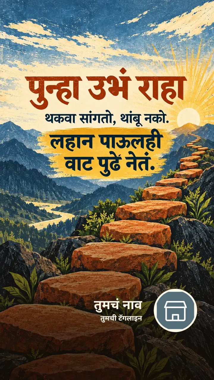 पुन्हा उभं राहा - थकवा सांगतो, थांबू नको. - Motivation Image, निसर्ग