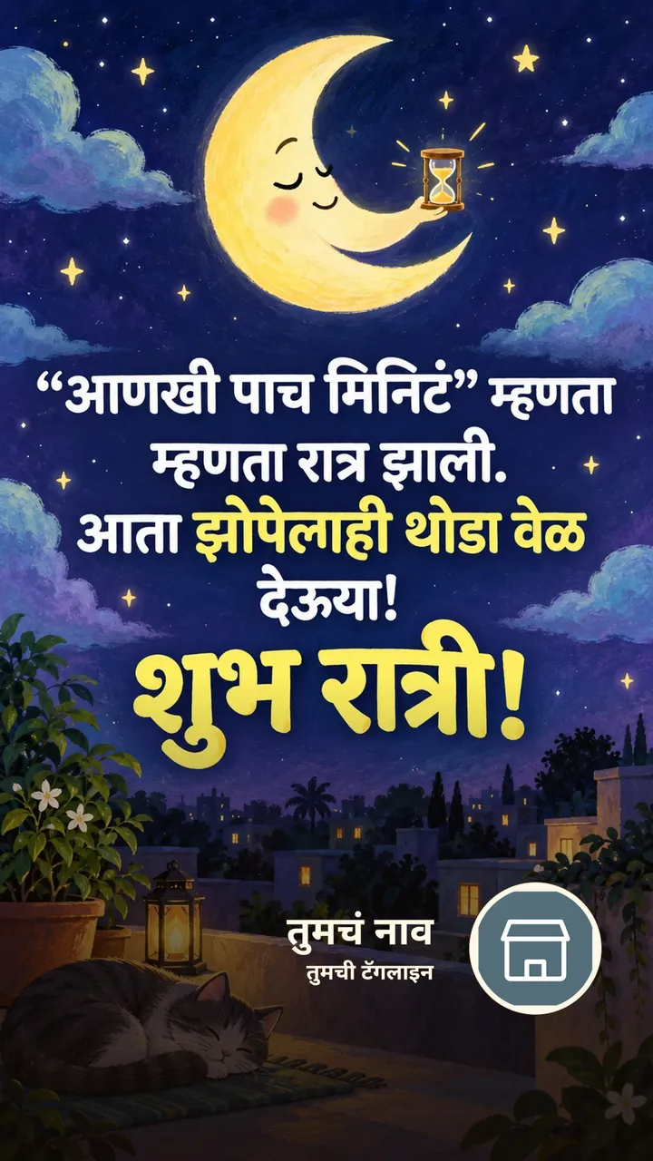 “आणखी पाच मिनिटं” म्हणता - Shubh Ratri Image, चंद्र, चांदण्या