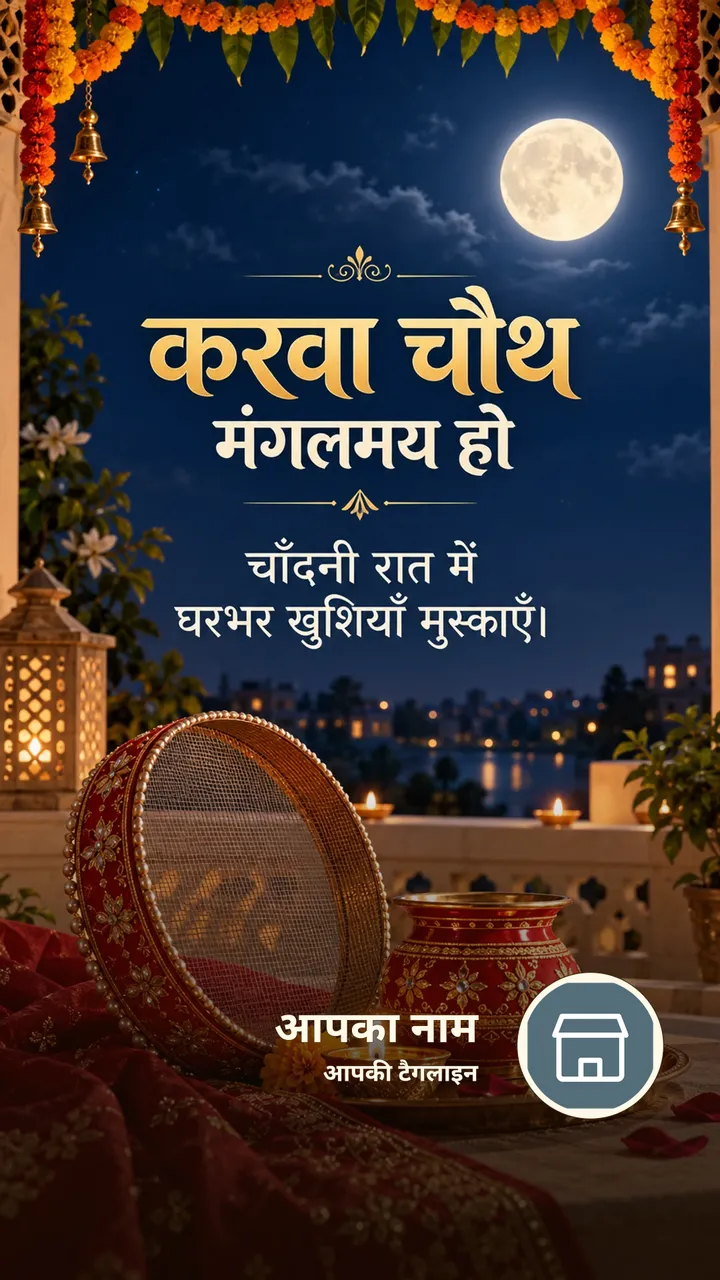 करवा चौथ मंगलमय हो - Festival Image, प्रकृति, दीया