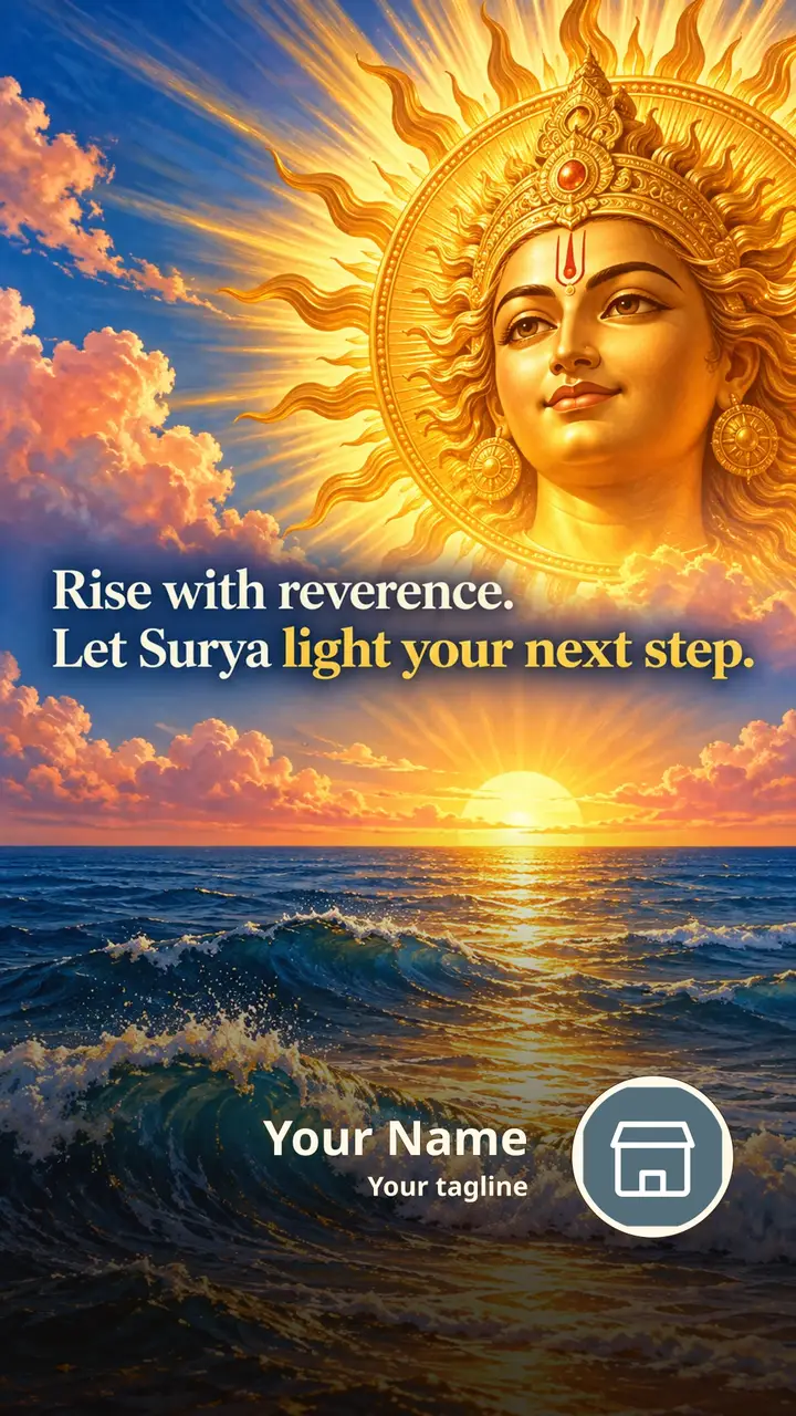 Rise with reverence. - Devotional Image, Sea, Sky, Surya Dev