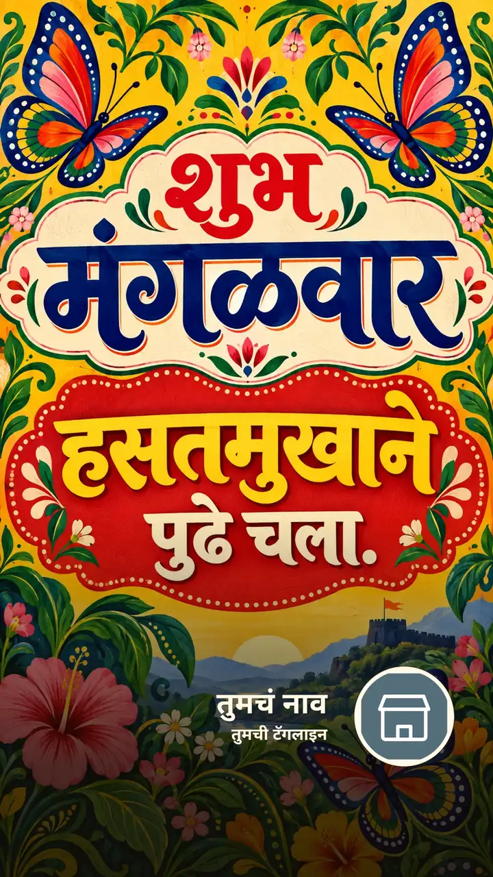शुभ मंगळवार - हसतमुखाने पुढे चला. - दिवसभराच्या शुभेच्छा Image, फुलं, पक्षी, फुलपाखरू