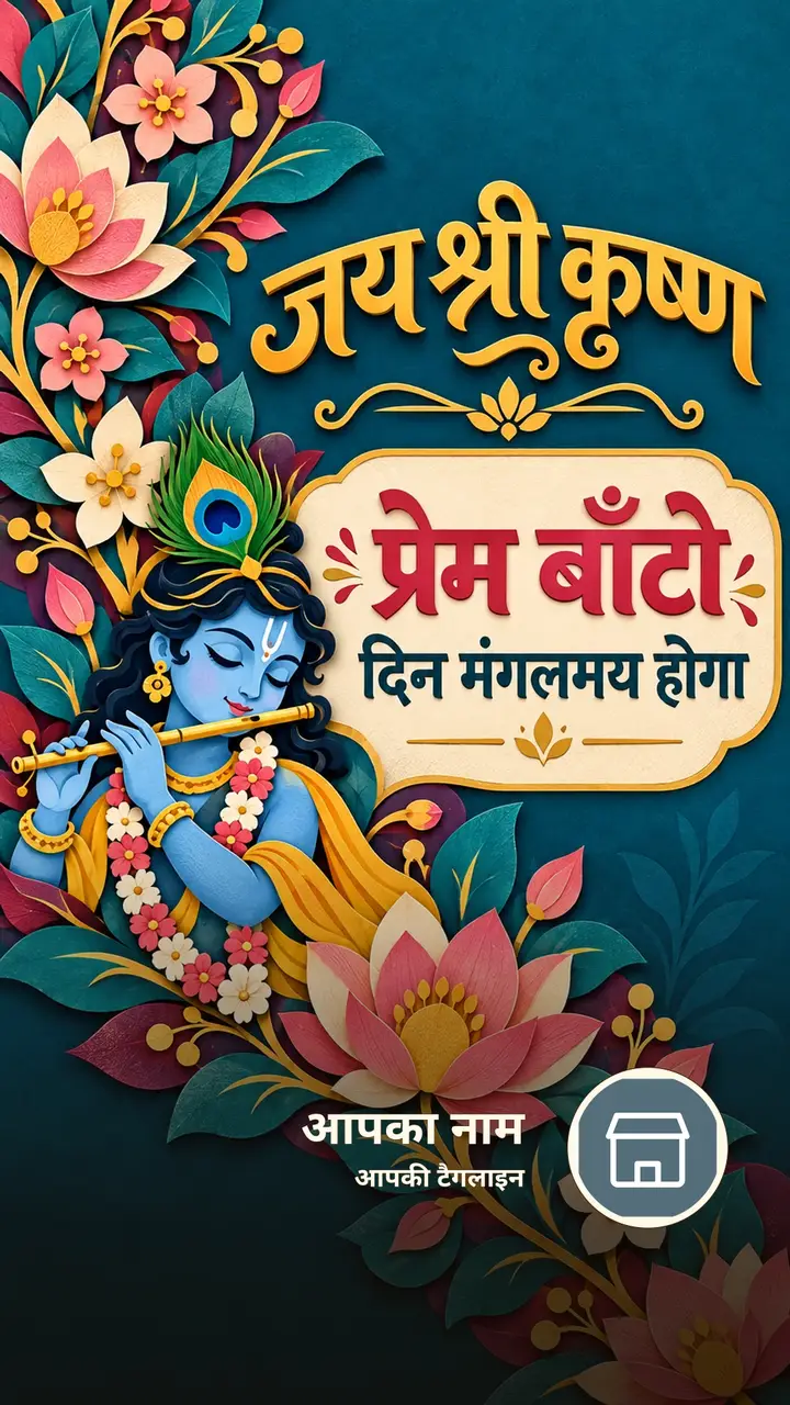 जय श्री कृष्ण - प्रेम बाँटो - Bhakti Image, फूल, कृष्ण
