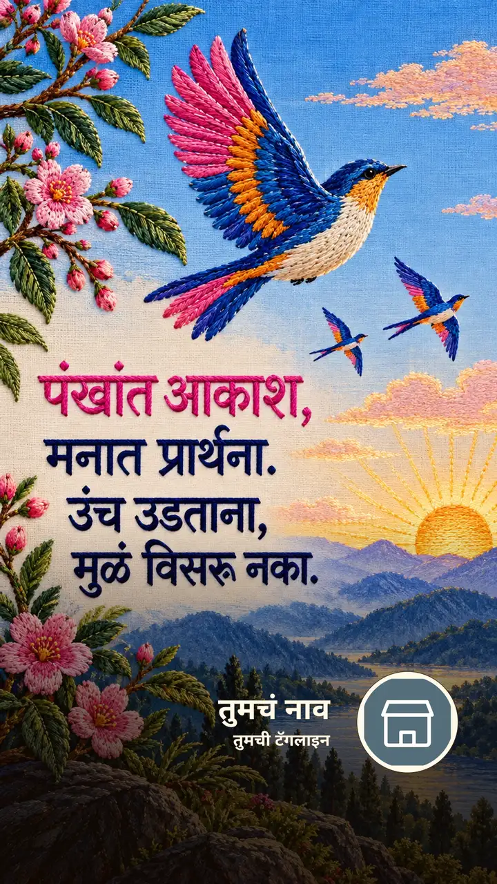 पंखांत आकाश, - Suvichar Image, फुलं, पक्षी