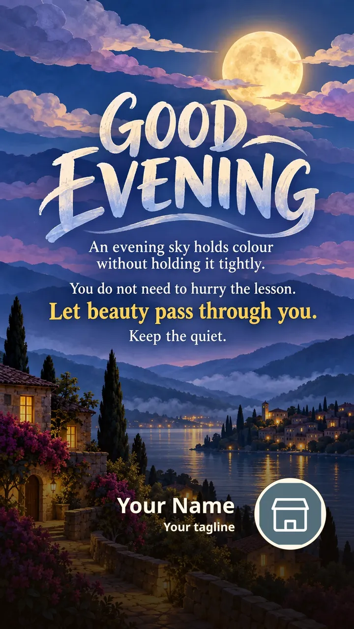 GOOD EVENING - An evening sky holds colour without holding it tightly. - Good Evening Image